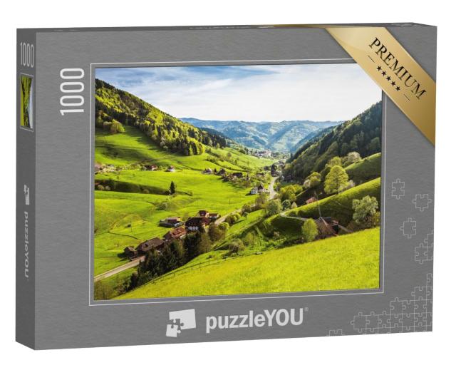 Puzzle 1000 Teile „Panorama aus dem Münstertal im Herbst, Schwarzwald“