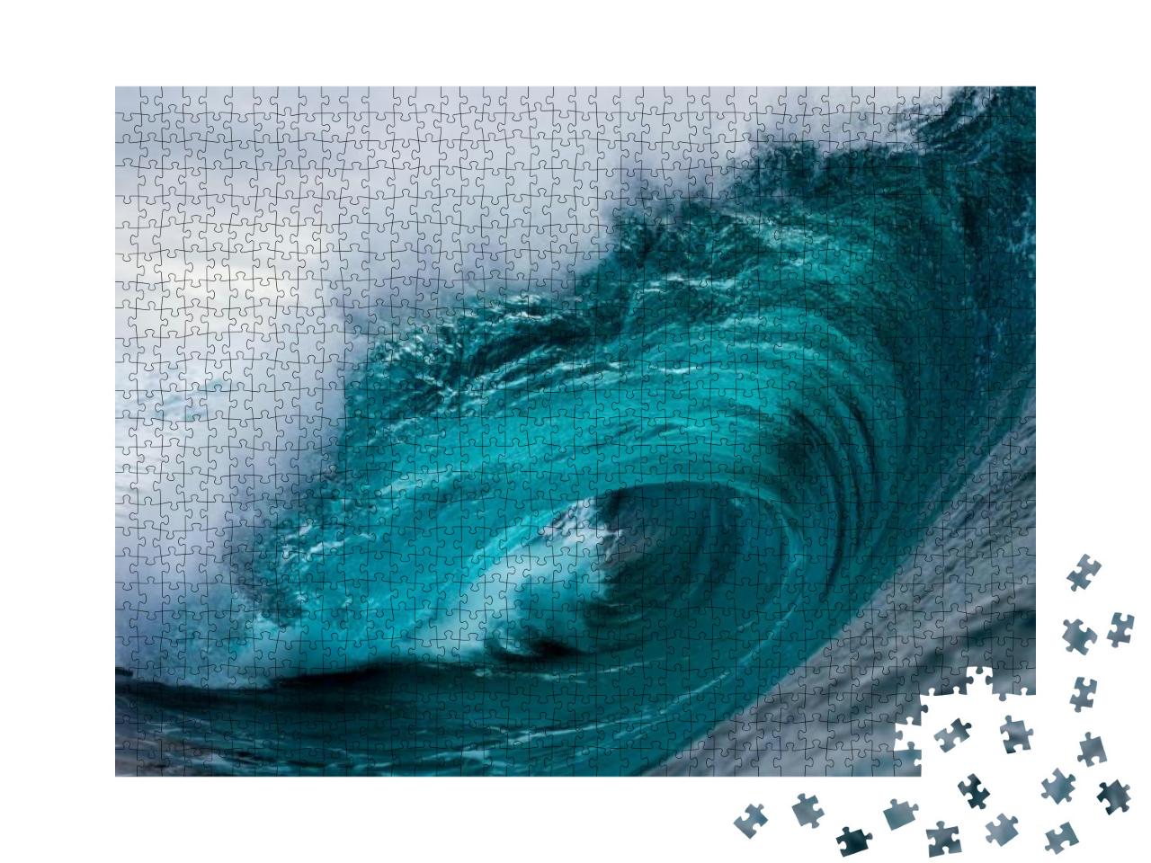 Puzzle 1000 Teile „Riesige Welle im blauen Ozean“