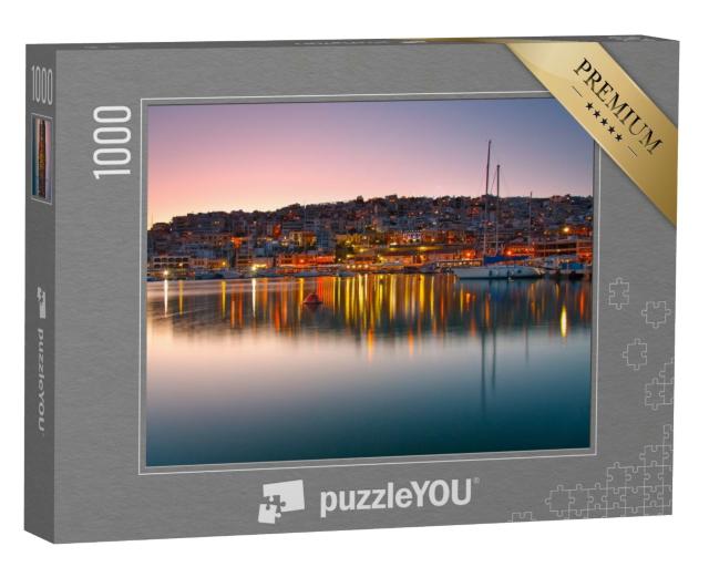Puzzle 1000 Teile „Abendliche Szenerie im Mikrolimano Yachthafen, Athen, Griechenland“