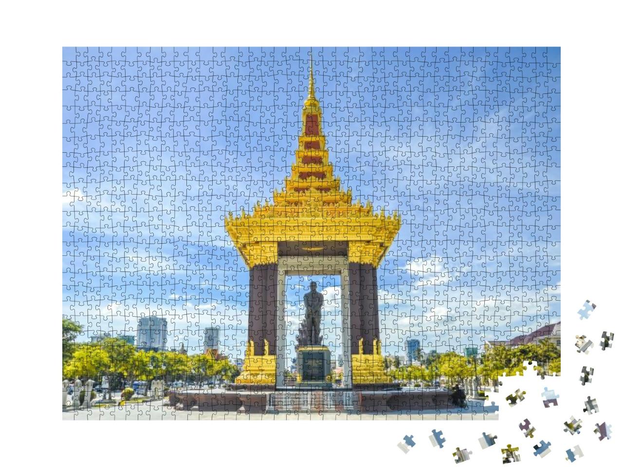 Puzzle 1000 Teile „Königliche Norodom Sihanouk Statue in Phnom Penh, Kambodscha“