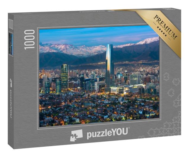Puzzle 1000 Teile „Panoramablick auf Providencia und Las Condes, Wolkenkratzer in Santiago de Chile“