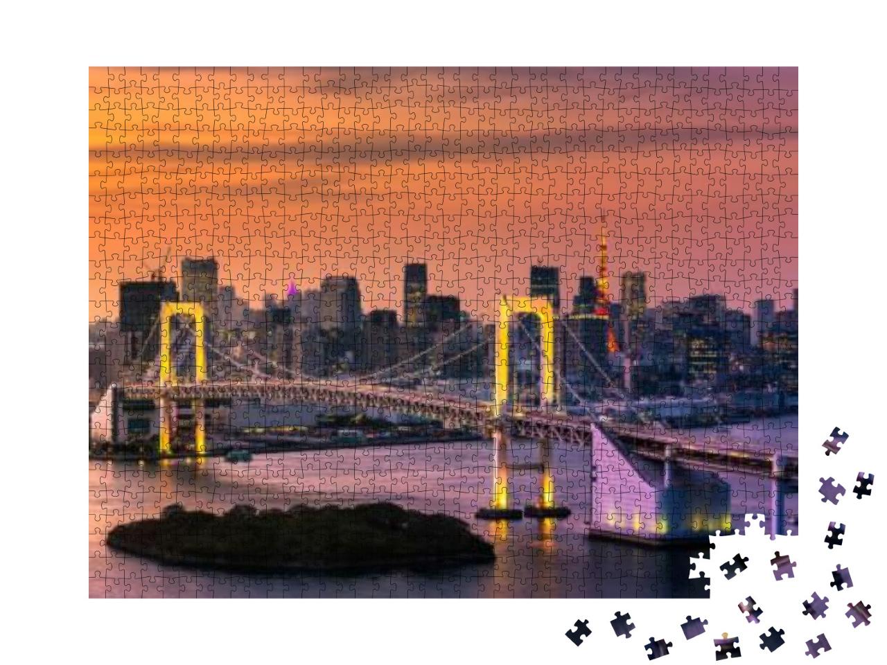 Puzzle 1000 Teile „Bucht von Tokio und Tokyo Tower“