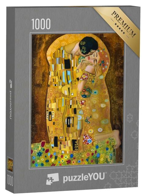 Puzzle 1000 Teile „Klimt-inspirierte abstrakte Batikmalerei“