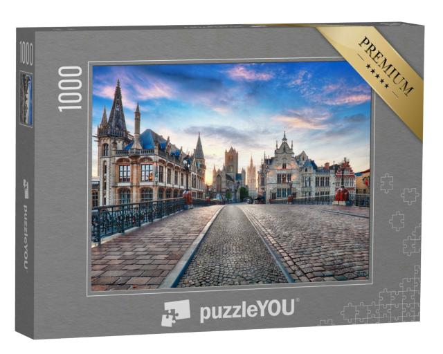 Puzzle 1000 Teile „Bezaubernde Altstadt von Gent, Belgien“