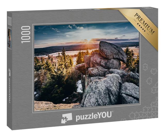 Puzzle 1000 Teile „Aussichtspunkt vom Eduardova-Felsen im Erzgebirge, Tschechien“