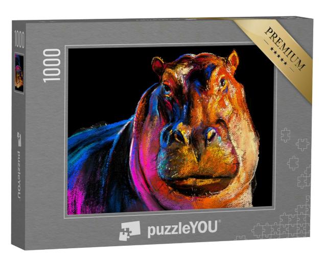 Puzzle 1000 Teile „Ein Nilpferd“