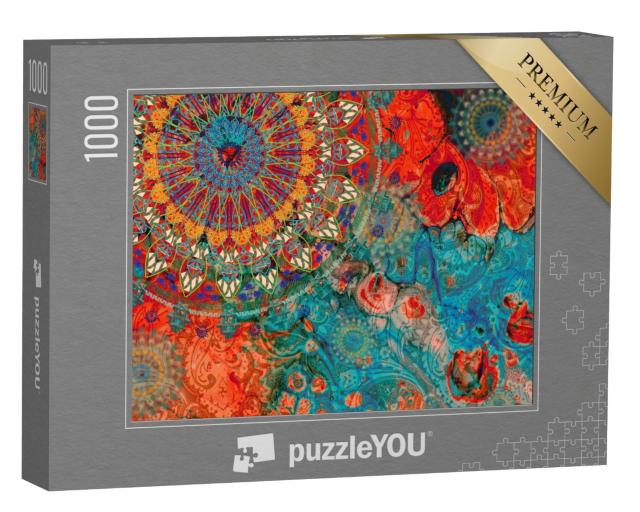 Puzzle 1000 Teile „Mandala-Vintage-Kunst in altem indischen und vedischen Design“
