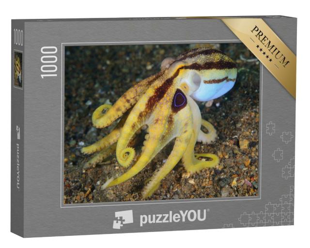 Puzzle 1000 Teile „Giftiger gelber Oktopus auf dem Meeresboden“
