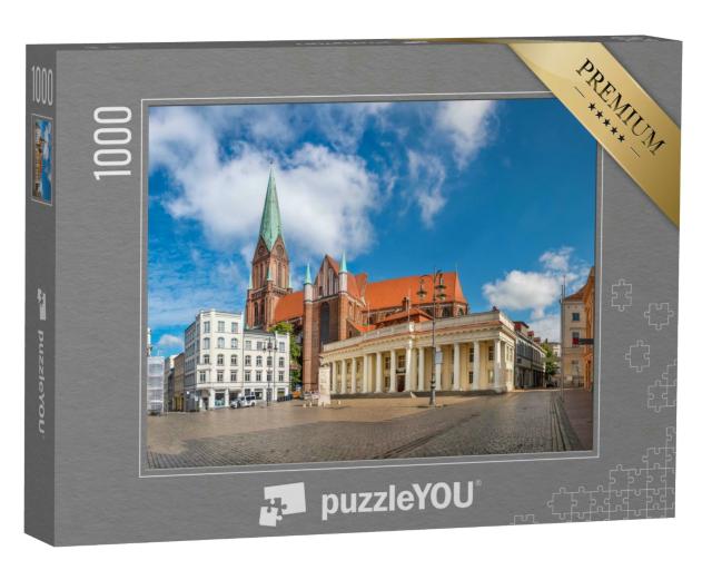 Puzzle 1000 Teile „Marktplatz und Dom von Schwerin, Deutschland“