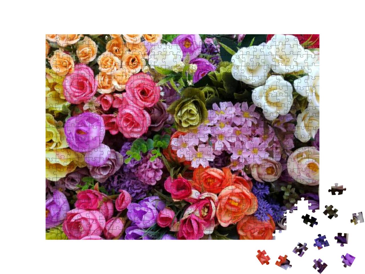 Puzzle 500 Teile „Ein wunderschönes Blütenmeer“