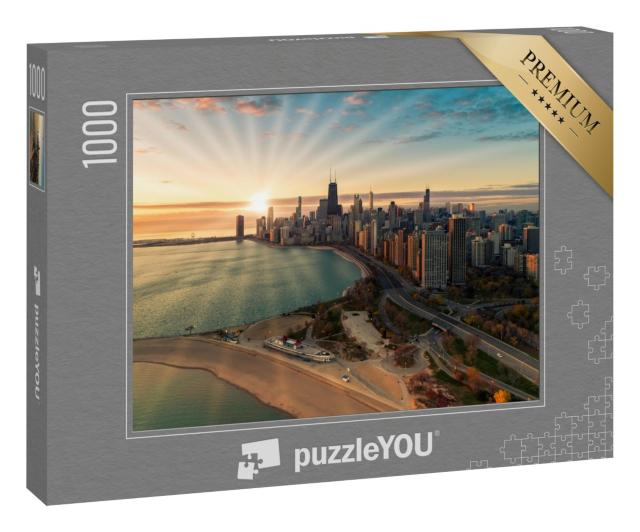 Puzzle 1000 Teile „Luftaufnahme von Chicago Downtown Skyline“