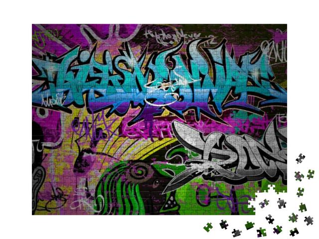 Puzzle 1000 Teile „Graffiti Wand Urban Art“