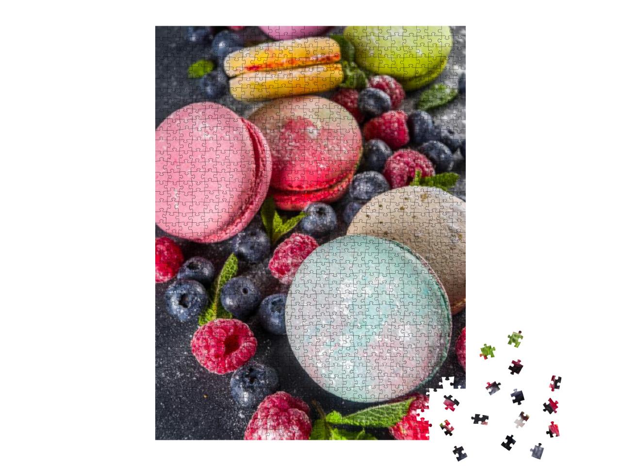 Puzzle 1000 Teile „Auswahl an französischen Macarons“