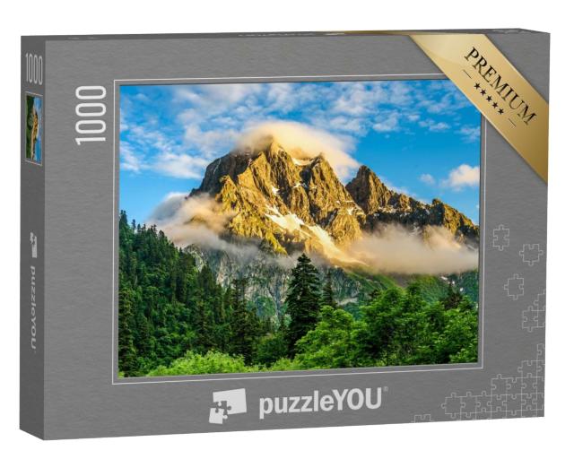 Puzzle 1000 Teile „Atemberaubender Berggipfel am Morgen“