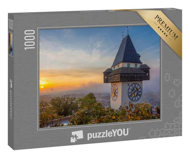Puzzle 1000 Teile „Der berühmte Uhrenturm auf dem Schlossberg in Graz, Österreich“