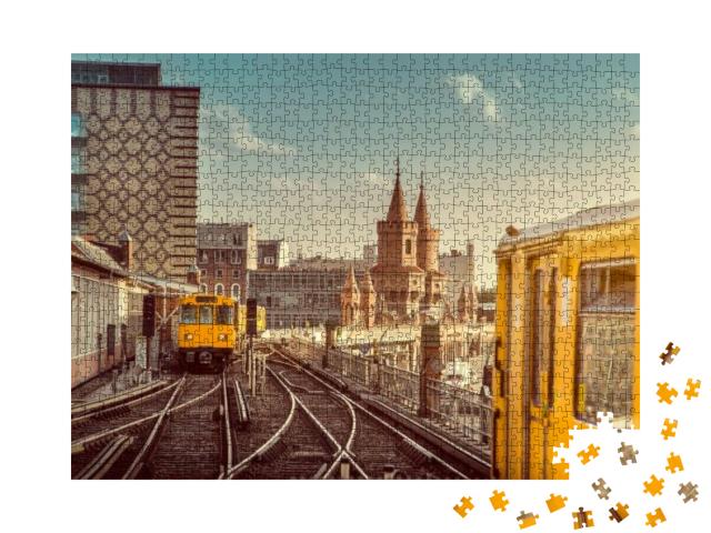 Puzzle 1000 Teile „Berliner U-Bahn mit Oberbaumbrücke“