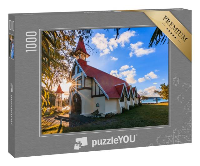 Puzzle 1000 Teile „Sonnenuntergang an der Kirche von Cap Malheureux, Mauritius“