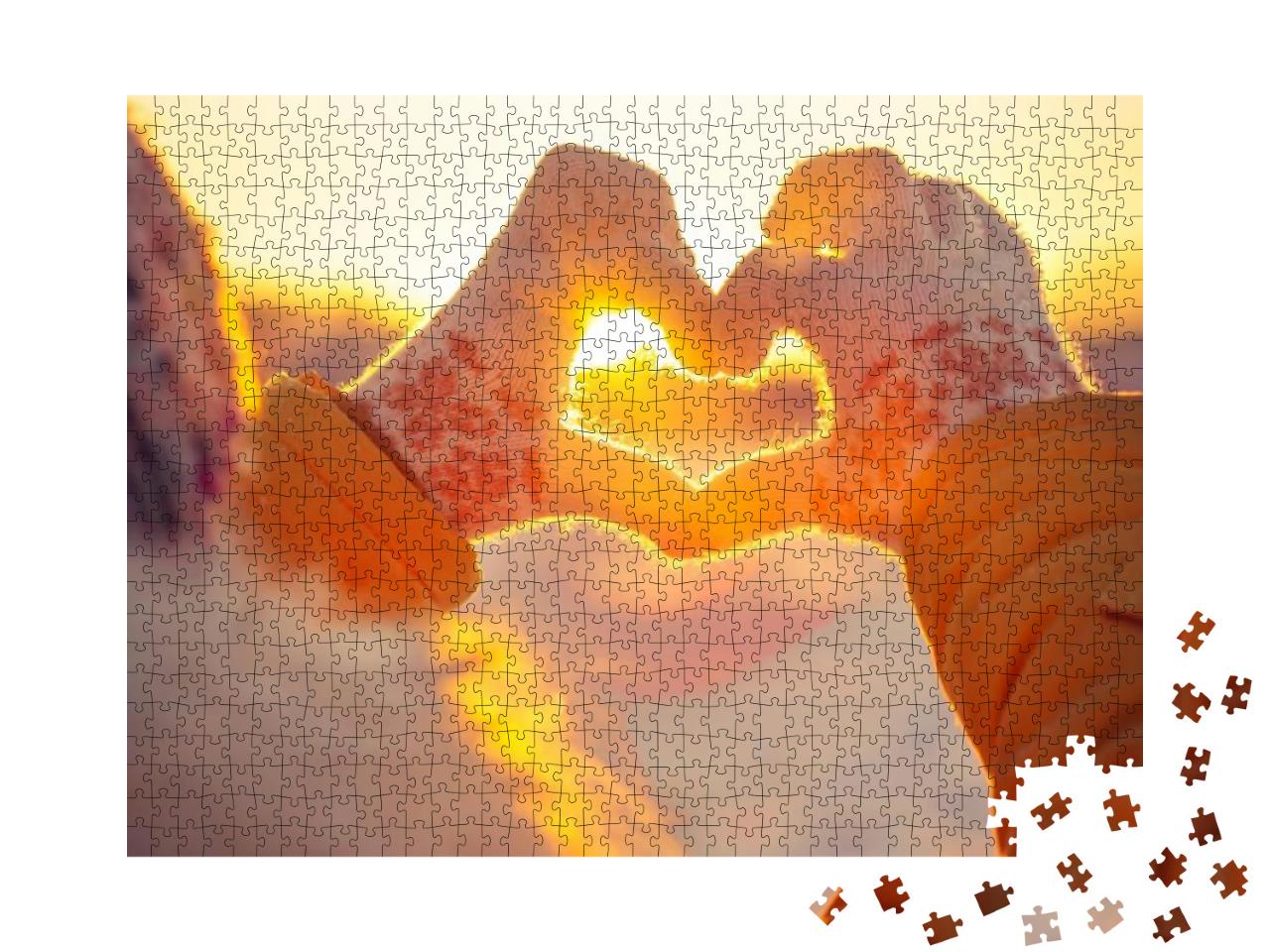 Puzzle 1000 Teile „Ein kleines Herz in der Wintersonne“