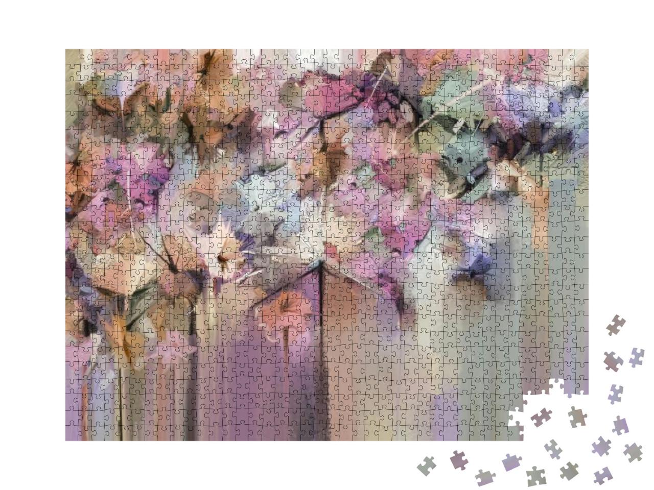 Puzzle 1000 Teile „Blumenbild in weichen Farben“