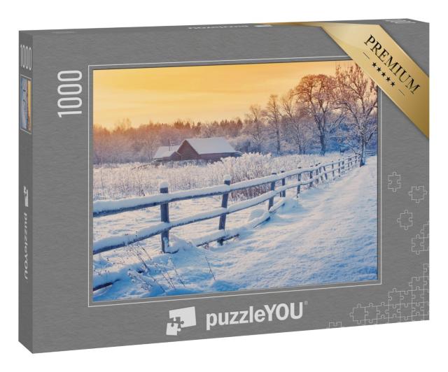 Puzzle 1000 Teile „Winterlandschaft im frostigen Sonnenaufgang“