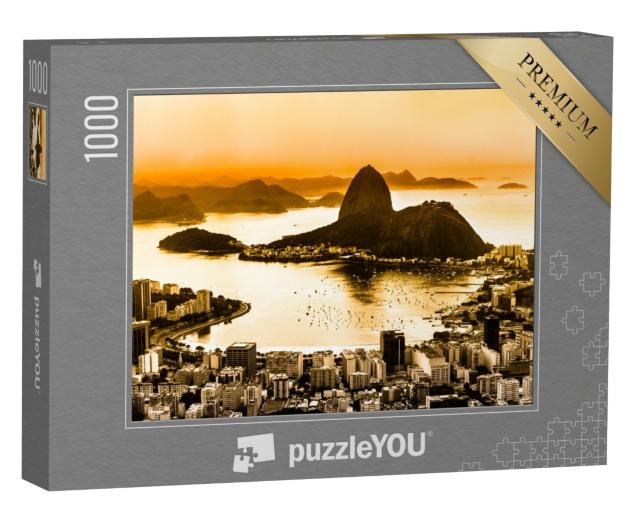 Puzzle 1000 Teile „Zuckerhut und Botafogo Strand in Rio de Janeiro, Brasilien“