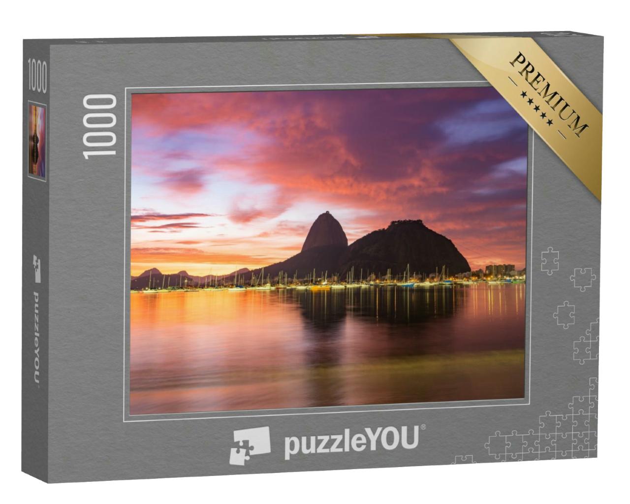 Puzzle 1000 Teile „Sonnenaufgang über Rio de Janeiro mit Berg Zuckerhut“