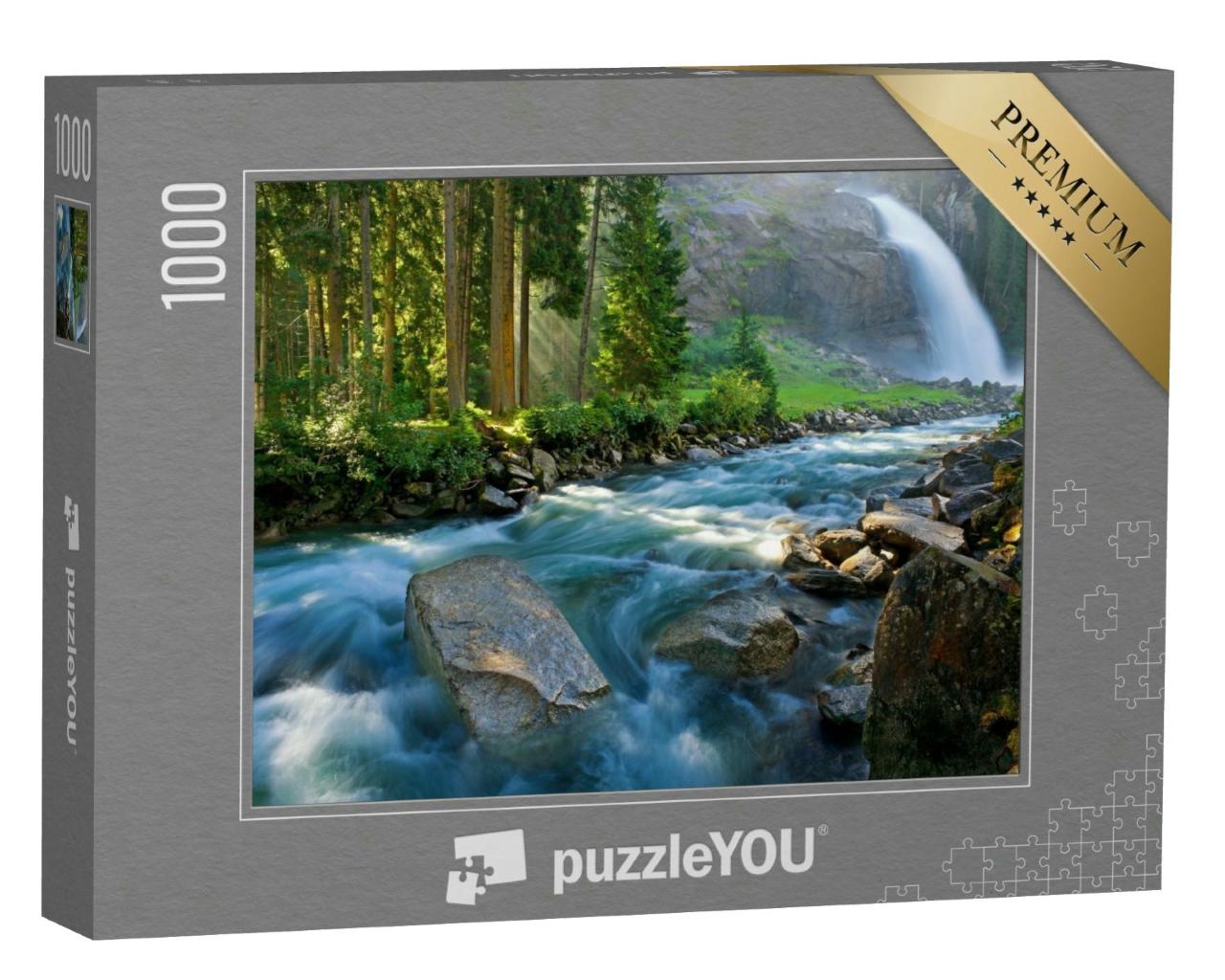 Puzzle 1000 Teile „Krimmler Wasserfall, Nationalpark Hohe Tauern, Österreich“