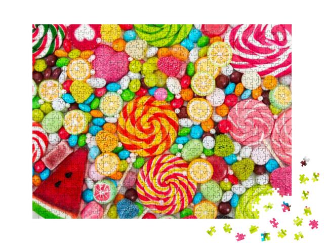 Puzzle 1000 Teile „Bunte Lutscher und runde Süßigkeiten“