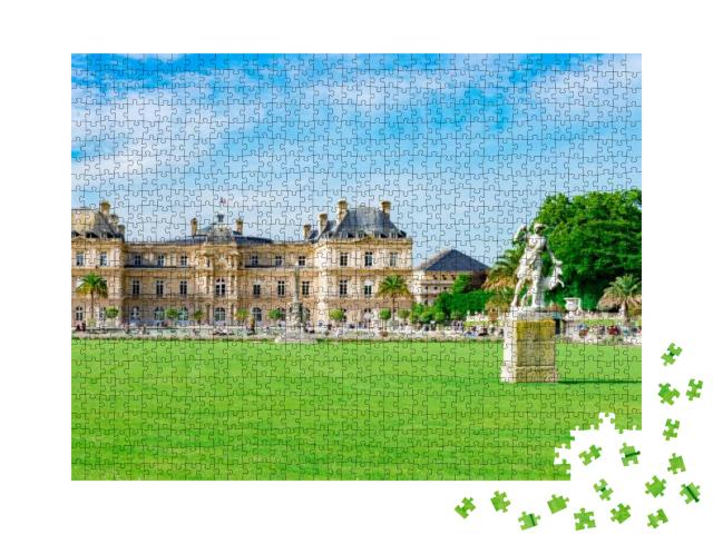 Puzzle 1000 Teile „Senat und Luxemburgischer Garten in Paris, Frankreich“
