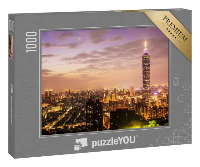 Puzzle 1000 Teile „Skyline von Taipeh mit dem berühmten Taipei 101“