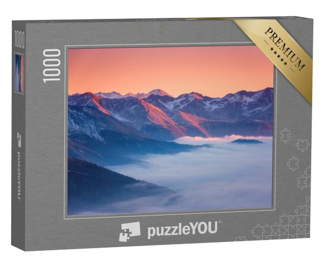 Puzzle 1000 Teile „Sonnenuntergang in den Alpen“