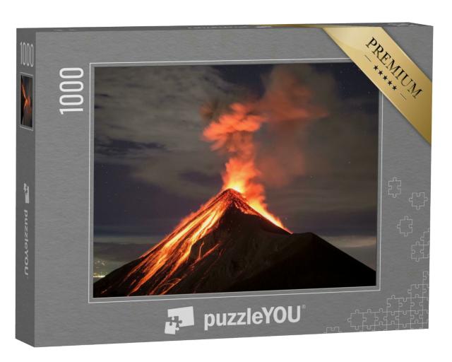 Puzzle 1000 Teile „Lava beim Vulkan Fuego in Antigua, Guatemala “