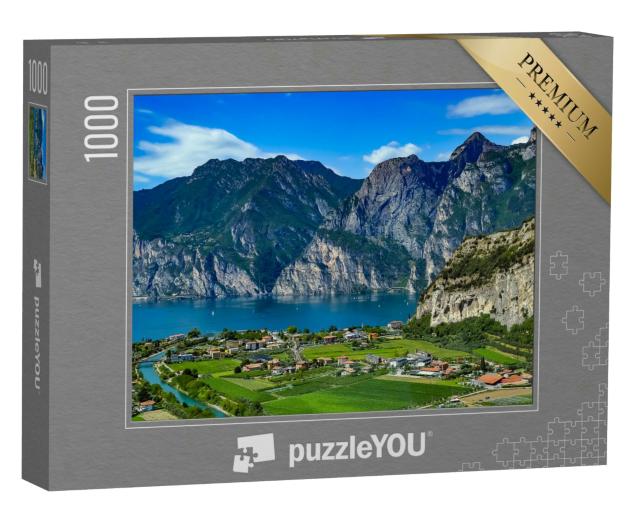 Puzzle 1000 Teile „Beeindruckendes Bergpanorama am Gardasee, Italien“