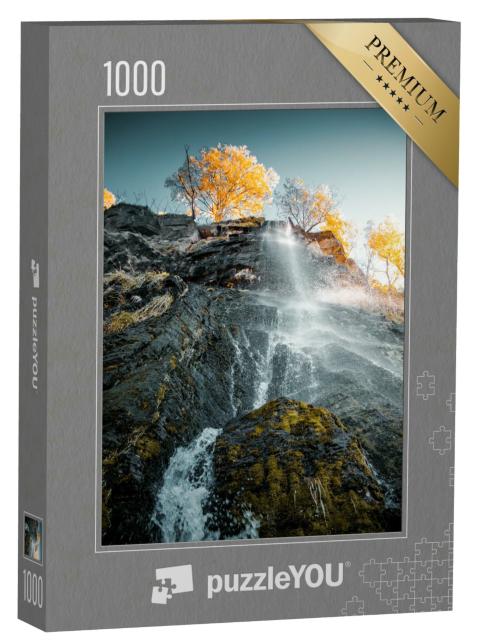 Puzzle 1000 Teile „Wunderschöner Wasserfall in den Harzer Bergen, Deutschland“