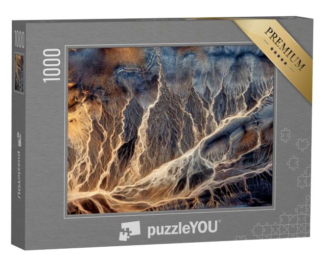 Puzzle 1000 Teile „Abstrakte Fotografie der Wüsten Afrikas aus der Luft“