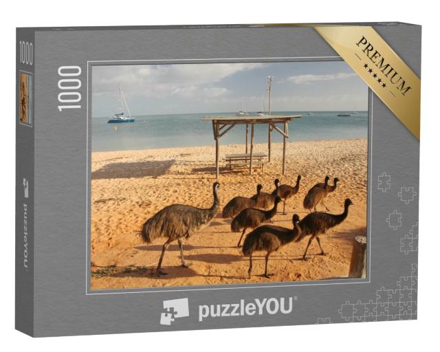 Puzzle 1000 Teile „Emus am Strand in Westaustralien“