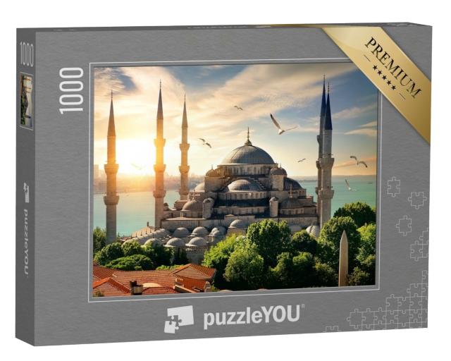 Puzzle 1000 Teile „Möwen über der Blauen Moschee und dem Bosporus in Istanbul“