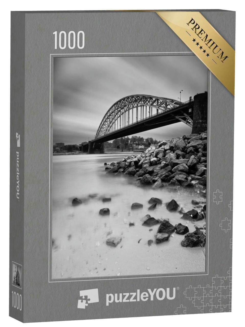 Puzzle 1000 Teile „Brücke über den niederländischen Fluss Waal“