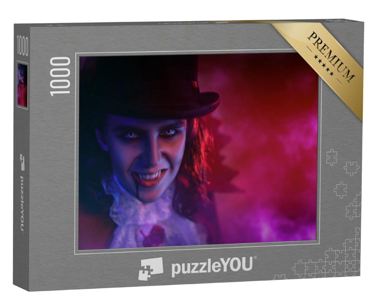 Puzzle 1000 Teile „Porträt eines Vampirs mit Zylinder“
