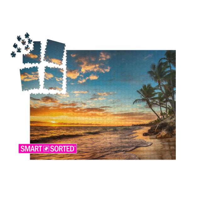 SMART SORTED® | Puzzle 1000 Teile „Sonnenaufgang auf einer tropischen Insel“