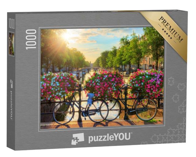 Puzzle 1000 Teile „Grachten in Amsterdam, UNESCO-Weltkulturerbe, Niederlande“