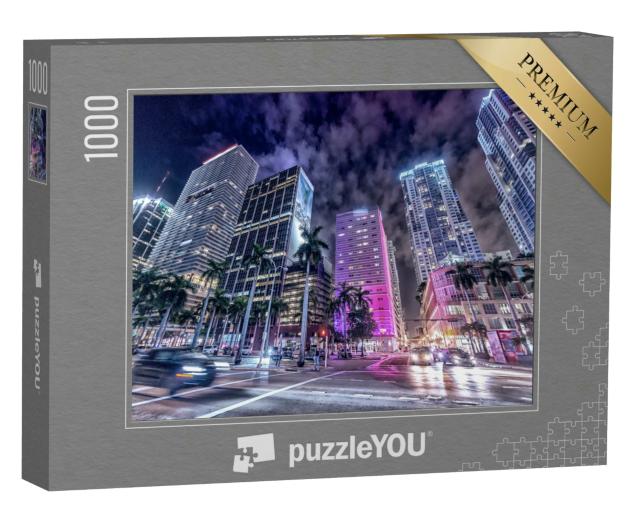 Puzzle 1000 Teile „Downtown Miami bei Nacht“