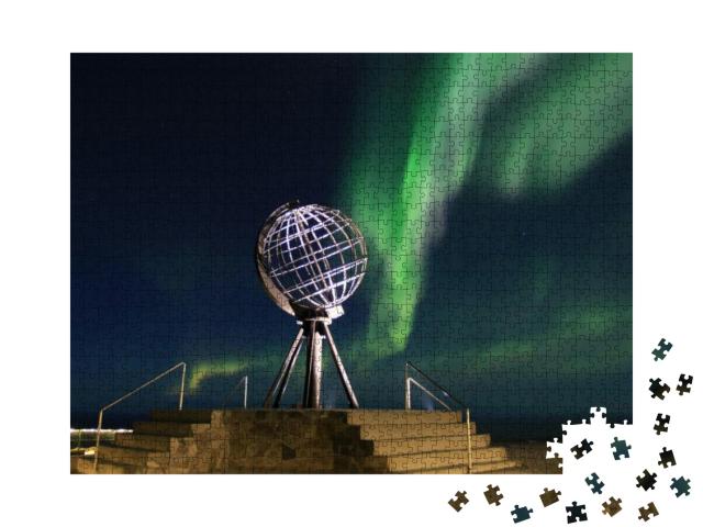 Puzzle 1000 Teile „Polarlichter am Nordkap“