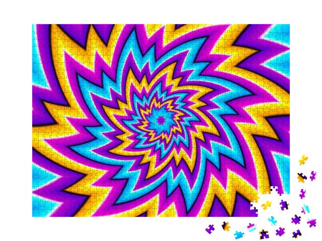 Puzzle 1000 Teile „optische Expansionstäuschung: mehrfarbige Blume“