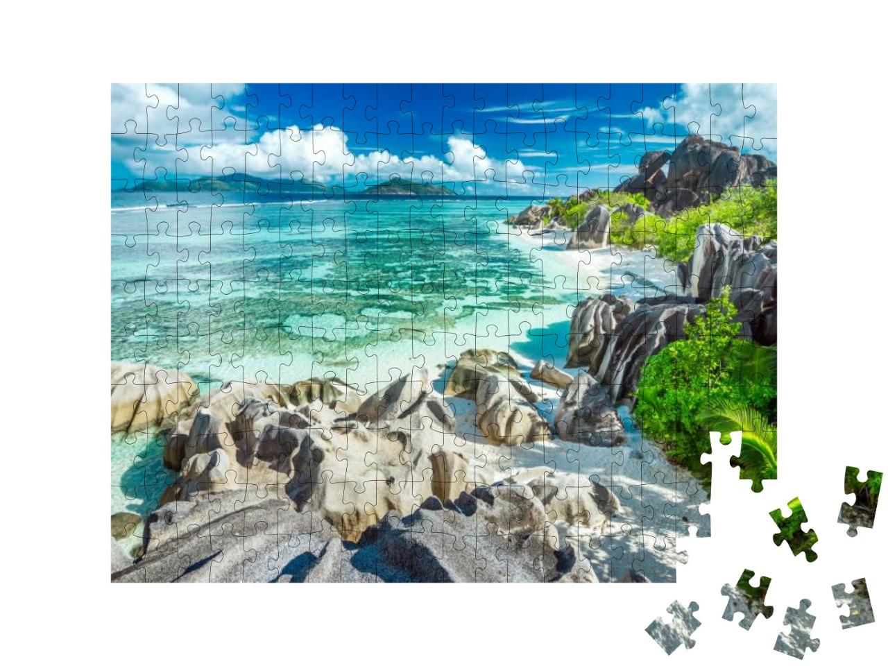 Puzzle 200 Teile „Anse Source D'Argent - Der schönste Strand der Seychellen“