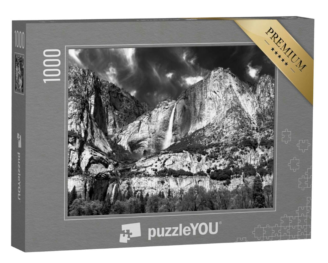 Puzzle 1000 Teile „Oberer und unterer Wasserfall im Yosemite-Nationalpark “