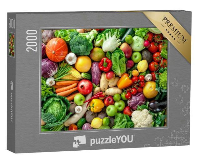 Puzzle 2000 Teile „Sortiment von frischem Obst und Gemüse“