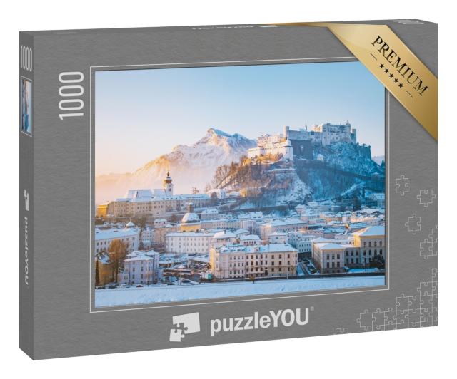 Puzzle 1000 Teile „Salzburg mit Festung Hohensalzburg und Fluss, Österreich“