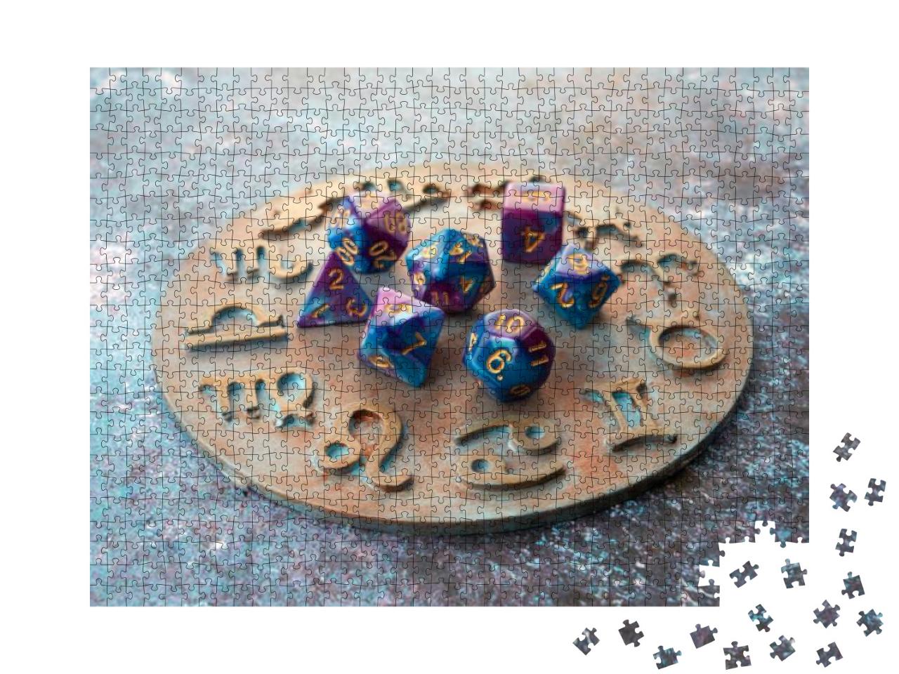 Puzzle 1000 Teile „Horoskopkreis mit Wahrsagewürfeln“