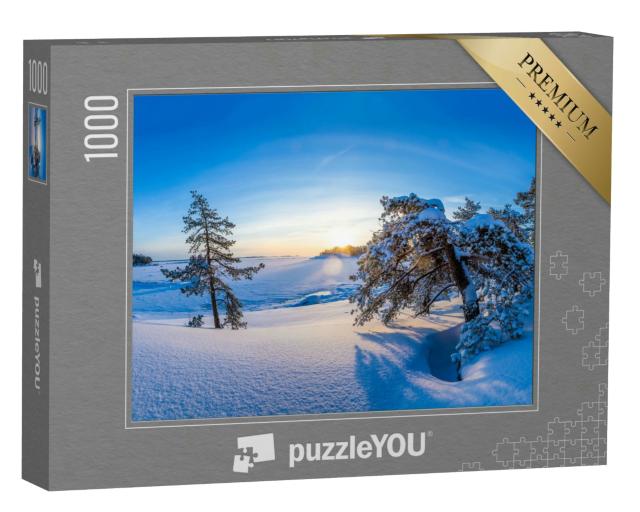 Puzzle 1000 Teile „Winterwunderland im Sonnenaufgang“